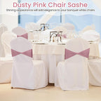 Kinlop 50 Pcs Spandex Chair Sashes Bows Chair Bands Slider Sashes for Covers Elastic Bands Ties Without Buckle Decorations for Wedding Party Events Ceremony Birthday(Dusty Pink)