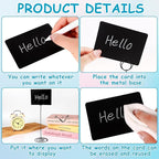 30 Pack Mini Chalkboard Signs 4"x3" Small Chalkboard Label with Metal Stand Chalk-Board Signs Tabletop with 2 Water Based Chalk for Food Buffet Party, Blackboard for Message Board Si-gns, Black