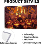 Personalized Halloween Metal Sign with Family's Name or Text Custom Pumpkin Wall Decor Signs Fade Resistance for Indoor Outdoor Spooky Gifts for Friends Family