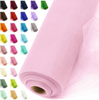 54" by 20 Yards Pink Tulle Fabric Rolls - Tutu Spool Bolt for DIY Wedding Decoration, Baby Shower Tutu Skirt, Gift Wrapping - Large Matte Tulle, Roll Packaging (Light Pink)