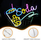 Soda Neon Sign LED Neon Light Dimmable Cocktails Neon Sign for Wall Decoration 16.7’’X11.8’’ Bar Business Sign Kitchen Wall Art Decoration Man Cave Beer Bar Club Birthday Party Decor…