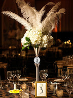 VIJIV Gold Flower Vase for Centerpiece Table Decorations Wedding Reception Decor, 15.8 Inch Tall Metal Vase for Feather Flower Holder Stand Floral Arrangement Gatsby Party Dinner Event Hotel