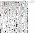 HH 9x9FT Big Silver Sequin Backdrop Curtains,Shimmer Sequin Fabric Photography Backdrop,Photo Backdrop Payette Backdrop Curtain Panels Backgrounds for Wedding Party Christmas Decoration