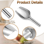 12Pcs Mini Ice Scoopers for Ice Bucket, 6 oz Stainless Steel Small Scoop Metal Food Scoop Candy Scoops for Candy Buffet Jars Canisters Scooping Dry Goods, Sugar, Coffee Bean, Flour, Spice, Dog Food