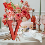 TONIFUL 8 Inch Red Glitter Letter V Table Centerpiece A-Z Red Birthday Party Decorations,Red Alphabet V for Birthday,Chrismas,Graduation,Bridal Shower,Wedding,Anniversary Party Supplies