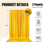 10ft x 10ft Gold Yellow Backdrop Curtains for Parties, Fabric Satin Background Curtain with Rod Pockets for Weddings, Birthday, Baby Shower, Photography, Graduation Party Backdrop Drapes, 2 Panels