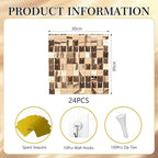 24PCS Champagne Gold Shimmer Wall Backdrop, Square Sequin Photo Backdrops Panel, Glitter Wall Background for Birthdays, Weddings, Graduation, Engagements, Disco Bachelorette Party Decoration (4FTx6FT)