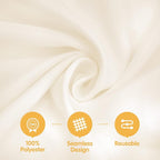BRILLMAX 6 Pack Ivory Round Tablecloths 132 Inch - Circle Bulk Linen Polyester Fabric Washable Table Cloth Cover for Wedding Reception Banquet Birthday Party Buffet Restaurant