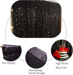 SquarePie Sequin Backdrop Less Transparent Background Sparkly Curtain for Wedding Halloween Party 6FT x 8FT Black