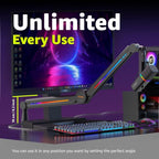 IXTECH RGB Mic Boom Arm High Profile, Overhead Boom Arm Microphone Stand Desk Mount, Adjustable Microphone Stand with Desk Mount, Mic Arm for Live Streaming Gaming Podcasting Recording.
