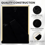 Fun Memories 4x6 Picture Frame - 1pcs White Enamel Glass Photo Frame with Gold Metal Edge & Easel for Display Picture Frame on Countertops, Tabletops, Bookshelves, Desks, Walls (White/Gold)