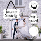 Acrylic Wedding Sign, Ring Bearer Sign, Ring Security Decor, for Rustic Wedding Decor Hanging Signs, Acrylic Wall Art With Ribbon for Chairs Weddings Reception Decorations and Event Party (White)