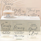 Weysat 6 Pcs Clear Acrylic Wedding Signs for Reception and Ceremony 5'' x 7'' Wedding Signage with Stand in Loving Memory Table Decorations Cards and Gifts Guestbook Reserved Table Sign(Classic Style)