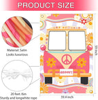 Hippie Photo Booth Props, Hippie Bus Prop Groovy Bus Photo Booth for 60'S 70'S Party, Hippie Party Decorations, Daisy Bus Photo Prop Two Groovy Birthday Decor, Groovy Photo Booth Frame - 59 × 39.4 in