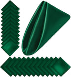 Aneco 24 Pieces Satin Napkin Square 20 x 20 Inches Dinner Napkins Weddings Party Napkin Soft Table Napkins for Romantic Weddings Party Dinner Decoration (Forest Green)
