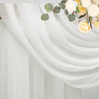 Wokceer Wedding Arch Draping Fabric 28.7" x 20FT Ivory Drapes Sheer Fabric Backdrop Arch Draping Fabrics for Wedding Ceremony Birthday Party Bridal Shower Decoration