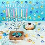 MARFOREVER Star of David Glitter Confetti, Hanukkah Confetti Table Decorations Gold Blue Silver Chanukkah Metallic Foil Sprinkles Sequin for Jewish Festival Hanukkah Party Supplies Decor
