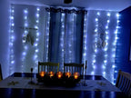 300LED Fairy Curtain Lights, 9.8x9.8Ft Warm White USB Plug in 8 Modes & Timer Christmas String Hanging Lights with Remote for Bedroom Indoor Outdoor Weddings Party Wall Decorations(White)