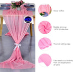 MDS 5 Pack 10ft Chiffon Table Runner 29 x 120 Inches Sheer Wedding Runner Romantic Rustic Table Runner for Wedding Decorations, Birthday Parties, Bridal Shower Party Arch Decor - Coral