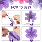 Paper Flowers Decorations for Wall Purple Paper Fans Classroom Decoration Floral Backdrop Decor Fans Hanging Pink Flower Wall Decor, Set of 9