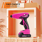 Cordless Hot Glue Gun - 20V Temp Adjust Hot Glue Gun with 43PCS Full Size Hot Glue Sticks, Pink Fast Heating Glue Gun and Sticks Set for DIY, Arts & Craft, Decorations, Gift for Women