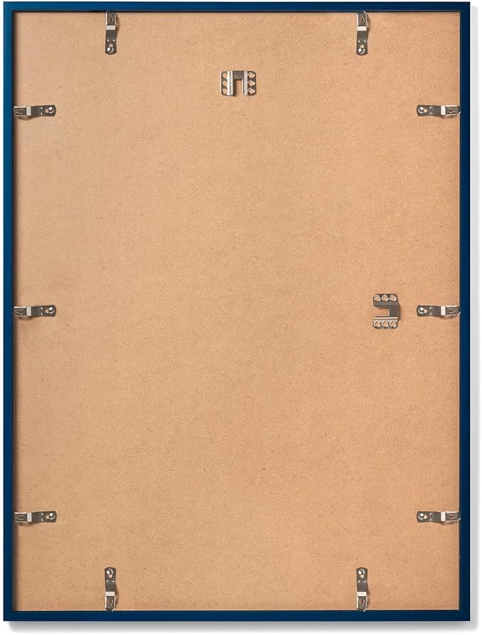 Opposite Wall - 18x24 in - Real Wood Blue Picture Frame - Lightweight, Versatile & Shatterproof - Wall Hanging Poster or Photo Frame - Wall Decor for Office, Gallery & Home