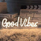 Good Vibes Table Number Neon Sign Desk Lamp Night Light Wedding Letter LED Neon Sign Wedding Table Decorations Neon Light Bedroom Home Room Decor Christmas Party Warm White USB 40×10.7 CM