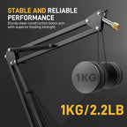 MAONO Boom Arm Microphone Stand: Adjustable Metal Suspension Mic Boom Arm for Podcast Gaming Streaming Recording,with Desk Clamp and 3/8" to 5/8" Screw Adapter-Max Load 1KG BA20 Black