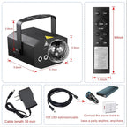 Party Lights Dj Disco Ball Light with Pattern Projection and Sound Activated, Buclhoz RGB Colored Strobe Stage Lighting for Parties Indoor Dance Birthday Rave Bar Karaoke Christmas Wedding Show Club