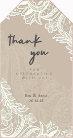 Personalized Gift Tags, Thank You Tags for Wedding Birthday Business Party Favors, Custom Hang Tags with Your Text and String, 2 X 3.75 Inch (Wreath Pattern 7)