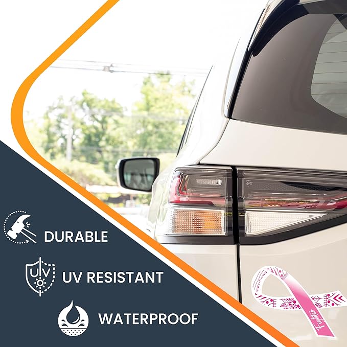 Magnet Me Up Breast Cancer Pink Mandala Fighter Ribbon Magnet Decal, 3.5x7 Inches, Automotive Magnet for Car Truck SUV, Any Magnetic Surface, Gift of Empathy, Encourage Bravery, Crafted in USA