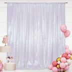 SquarePie Sequin Backdrop Curtain Not See Through Thick Glitter Background for Party 8FT x 8FT Iridescent