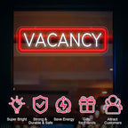 Vacancy Neon Sign, Neon Sign For Business Hotel Hostel Sign Room Vacancy Sign Wall Decor Artled Bar Sign Backdrop Lights Led Business Signs Creative Neon Lights Signs Usb Powered