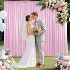 Matte Pink Sequin Backdrop Curtain 2 Pieces 2FTx8FT Glitter Photography Backdrop for Party Wedding Birthday Christmas Decorations