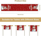 Christmas Table Runner,Christmas Snowman Snowflakes Winter Seasonal Table Cloth Kitchen Dining Table Decoration for Home Party Decor 13x70 Inch