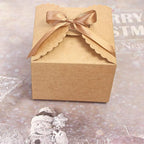 Brown Box for Presents, 10 Pack Small Empty Kraft Paper Gift Boxes with Ribbon For Packaging Candy, Cookie, Chocolate, Craft, Candle, Small Gifts, 4.75” x 4.75” x 3.53”