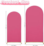 Wedding Arch Covers Arch Backdrop Cover Arch Stand Covers 7.2FT 6FT Set of 2 Arch Cover Spandex Fabric Stretchy Backdrop for Wedding Birthday Party Decoration Baby Shower (Rose Red)