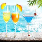 SANNIX 24pcs Wine Glass Charms - Identifier Tags for Stem Glasses - Funny Charms for Summer Christmas Wine Tasting Party Decorations
