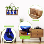 Plant Propagation Station Plant Terrarium Unique Birthday Gifts for Women Home Office Decor Planter with Wooden Stand - 3 Bulb Glass Vase