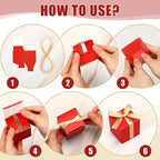 Jutom 100 Pcs Mini Favor Boxes Extra Small Candy Boxes Paper with Gold Ribbon for Christmas Thanksgiving Day Birthday Wedding Anniversary Supplies(2 x 2 x 2 Inch,Red)