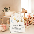 Winnie Cards and Gift Sign, Classic Pooh Thank You Wooden Sign, Classic Winnie Bridal Shower Baby Shower Favors, Thank You for Your Gift and Well Wishes Sign with Stand 9 * 11IN
