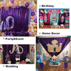 Eternal Beauty Purple Sequin Backdrop, 20x10 Ft Halloween Glitter Background Curtains for Shimmer Photography Party Wedding Birthday Back Drop Decor