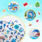 Cool Shark Stickers 755 Count Ocean Sea Animal Tropical Fish Shark Adhesive Decal Stickers for Boys Girls Birthday Invitations Under The Sea Party Goodie Gifts Bags Sticker Decor Class Rewards