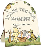 Winnie Bridal Shower Favors Sign, Winnie Decor Bridal Shower Gifts for Guests, Classic Pooh Thank You for Coming Please Take One Sign, Cute Animals Decor Baby Shower Party Supplies 9 * 11IN