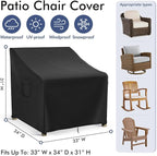 Patio Furniture Covers Waterproof for Chairs, Lawn Outdoor Chair Covers 2 Pack, Patio Chair Covers for Outdoor Furniture Fits up to 33W x 34D x 31H inches, Black