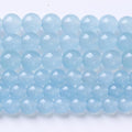 Ice Blue Chalcedony Stone Beads Gemstone Round Crystal Energy Jade Beads Stone Beads for Jewelry Making DIY Bracelet Necklace Jewelry Making 1 Strand 15.5inch 60PCS 6MM