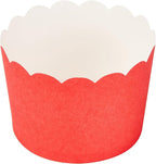 Panificio 10 Ounce Cupcake Wrappers, 200 Scalloped Baking Cups - Oven-Ready, Greaseproof, Red Paper Cupcake Liners, Disposable, For Birthdays, Baby Showers, Or Weddings - Restaurantware
