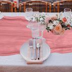 6 Pack Cheesecloth Table Runner 10Ft Christmas Gauze Boho Table Runners for Wedding Decor Bridal Shower Decorations Baby Shower Party(35" x 120")