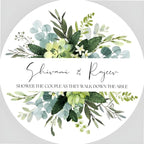 Custom Stickers for Weddings, Birthdays & Businesses - Personalized Labels with Your Logo - Waterproof, Fade and Heat Resistant - Pack of 100-1000 (Wreath Q, 3 Inch)