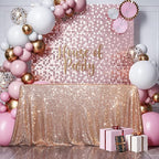 SquarePie Sequin Tablecloth 50 x 72 Inch Rose Gold Sparkly Table Cloth for Wedding Party